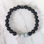 Men's Aquamarine And Lava Bead March Birthstone Bracelet, thumbnail 7 of 11