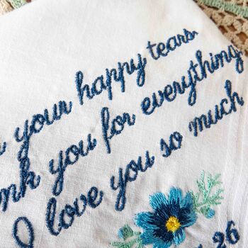 Personalised Wedding Date Handkerchief For Happy Tears, 3 of 3