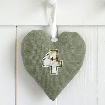 Personalised 4th Linen Wedding Anniversary Heart, 3 of 9