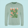 Mother And Child Sage Floral Personalised Sweatshirt Set, thumbnail 3 of 3