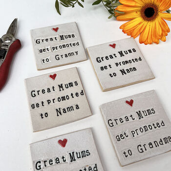 Square 'Great Mums Get Promoted To Nanny' Coaster, 7 of 8