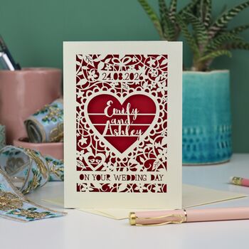 Personalised Papercut 'On Your Wedding Day' Card, 2 of 10