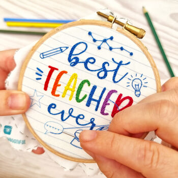 Best Teacher Mini Embroidery Kit, 4 of 9