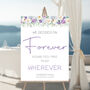 Wedding Choose A Seat Sign Purple And White Florals, thumbnail 1 of 6
