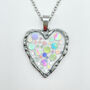 Sparkly Silver Disco Heart Drop Necklace Non Tarnish Handmade, thumbnail 1 of 8