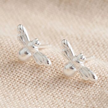 Sterling Silver Bumblebee Stud Earrings, 5 of 5