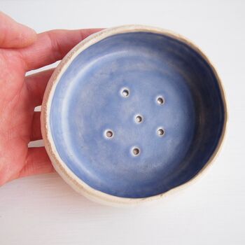 Handmade Satin Cornflower Satin Ceramic Soap Dish, 3 of 10