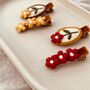 Embroidered Flower Hair Slides, thumbnail 2 of 4