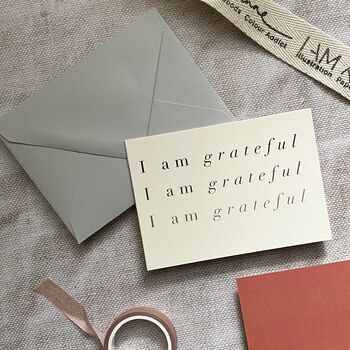 'I Am Grateful' Mantra Note Card, 2 of 3