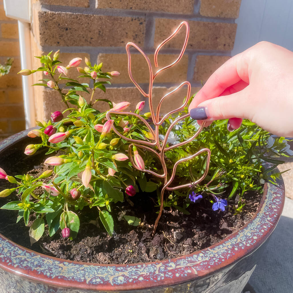 Decorative Leaves Plant Pot Stick By Briar Rose Wire