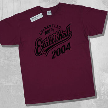 'Established 2004' 18th Birthday Gift T Shirt, 3 of 11