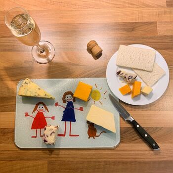 Personalised Child's Drawing Chopping Board For Dads, 5 of 8