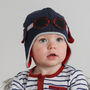 Baby's Pilot Hat With Goggles Navy, thumbnail 2 of 4