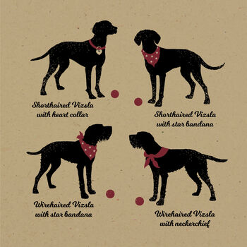 Personalised Viszla Print For One Or Two Dogs, 2 of 12