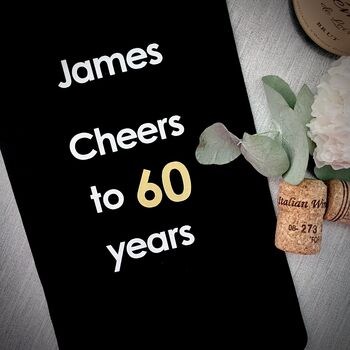 Personalised Cheers Milestone Birthday Cotton Bottle Bag, 2 of 3