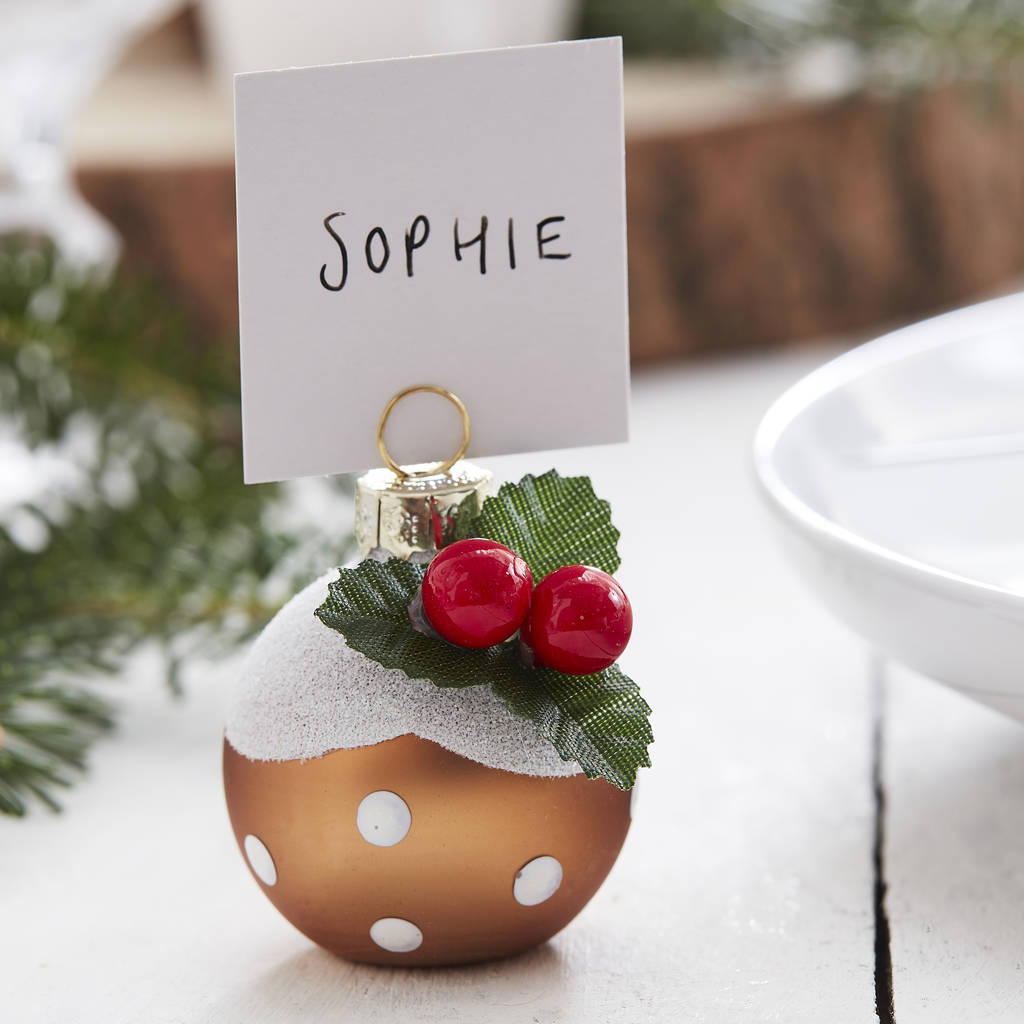 Christmas Pudding Place Card Holders, 1 of 3