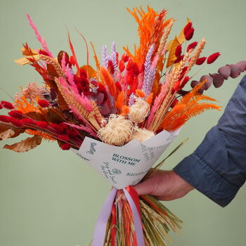 The Peach And Pumpkin Dried Flower Bunch, 6 of 6