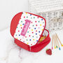 Personalised Girl's Red Patterned Lunch Bag, thumbnail 9 of 11