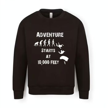 Adventure Starts At 10,000 Feet Skydiving T Shirt, Sweatshirt Or Tote Bag Gift, 8 of 10