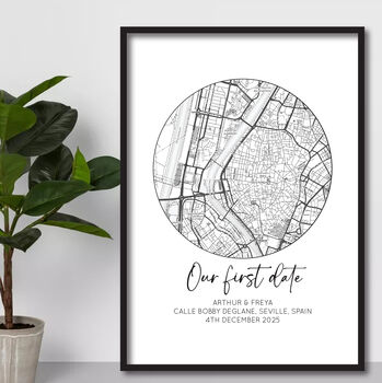 Personalised Our First Date Print, Anniversary Gift Print, Valentines Day, 2 of 4