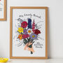 Birth Flower Family Bouquet Framed Or Unframed Print, thumbnail 4 of 6