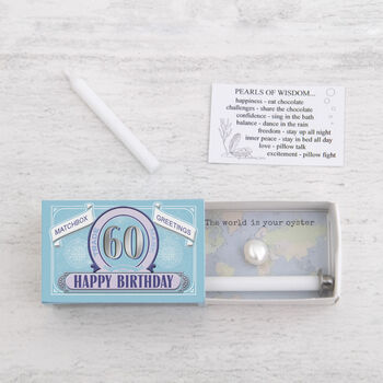 Happy 60th Birthday Candle And Freshwater Pearl Gift, 2 of 6