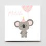 Happy Birthday Super Cute Koala Girl/ Boy Greeting Card, thumbnail 1 of 6