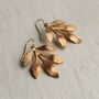 Gold Leaf Earrings, thumbnail 6 of 7