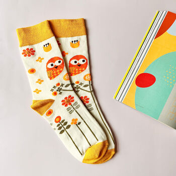 Delightful Owl Three Pairs Socks In A Box Gift, 6 of 9