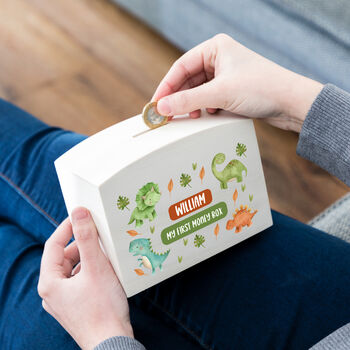 Personalised Money Box With Dinosaurs, 3 of 5