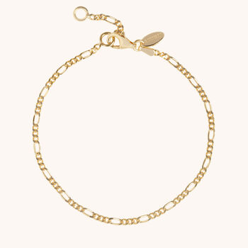 Figaro Chain Bracelet In Silver Or Gold Vermeil, 3 of 5