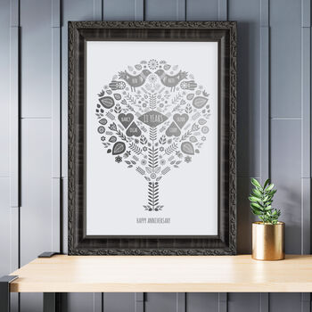 11th Steel Wedding Anniversary Family Tree Print, 2 of 2