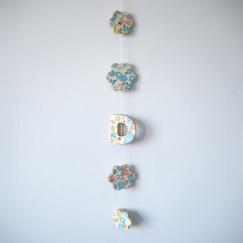 Clay Decoupage Flower Mobile With Letter, 2 of 5