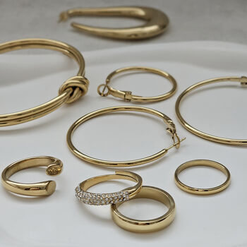 Irregular U Shape Hoops Gold, 7 of 8