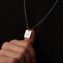 Silver Square Necklace Pendant Engravable, thumbnail 6 of 12