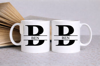 Personalised Initial And Name Mug – 10oz Glossy White, 3 of 8