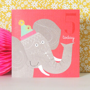 Elephant 5th Birthday Card, 4 of 4