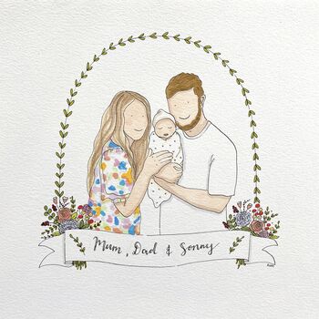 Personalised Family Portrait In Pen And Ink, 4 of 7