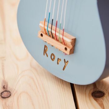 Personalised Blue Guitar Wooden Toy 3y+, 2 of 3