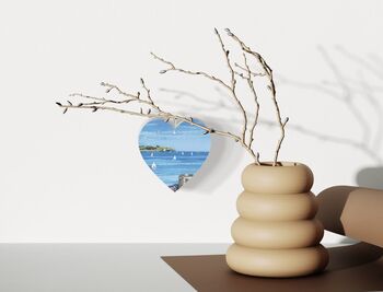 Falmouth Sailing View Cornwall Hanging Heart | Coastal Collage Gift, 2 of 2