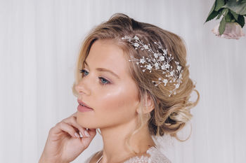 Floral Gold Silver Or Rose Gold Bridal Headpiece Cherry, 3 of 12