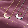 Crescent Moon Necklace With Mood Stone, thumbnail 1 of 7