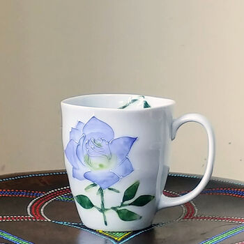 Japan Made Ceramic Mug With Floral Motif, 4 of 7