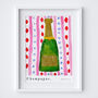 Champagne Bottle Art Print Kitchen Poster, thumbnail 6 of 7