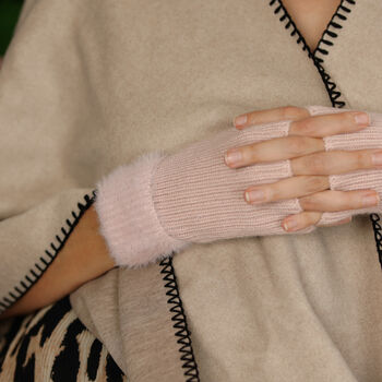 Fluffy Cuff Fingerless Gloves Alpaca Wool Blend – Four Colourways, 12 of 12