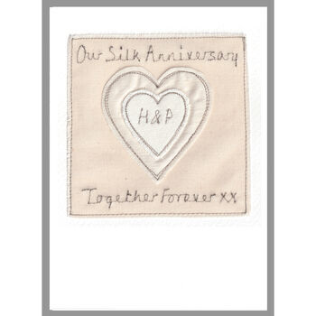 Personalised Silk 12th Wedding Anniversary Card, 10 of 11