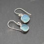 Aqua Chalcedony Silver Earrings: Square Dangle Drop, thumbnail 1 of 6