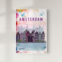 Amsterdam Cityscape Travel Poster Art Print, thumbnail 8 of 10
