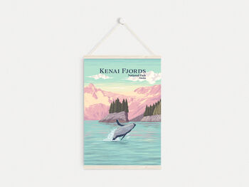 Kenai Fjords National Park USA Travel Poster Art Print, 6 of 8