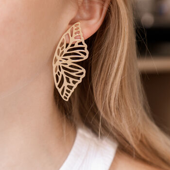 Statement Large Butterfly Wing Studs, 2 of 4